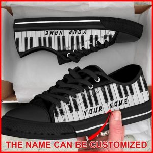 Piano Shortcut Personalized Canvas Low Top…