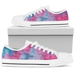 Pink Watercolor Low Top Shoes –…