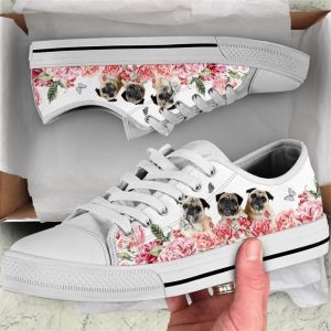 Pug Dog Flower Pink Butterfly Canvas Low Top Shoes Low Top Shoes Mens Women 2 kwe3fj.jpg
