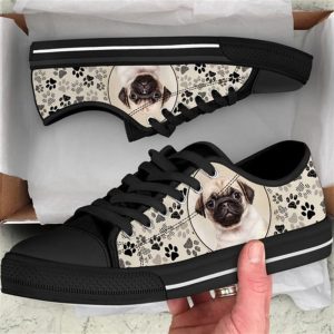 Pug Dog Pattern Brown Canvas Low…