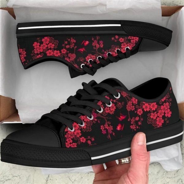 Red Cherry Blossom Low Top Shoes – Low Top Shoes Mens, Women