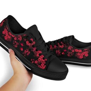 Red Cherry Blossom Low Top Shoes Low Top Shoes Mens Women 2 lx6icl.jpg