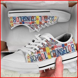 School Counselor License Plates Canvas Low Top Shoes Low Top Shoes Mens Women 2 nuswhb.jpg