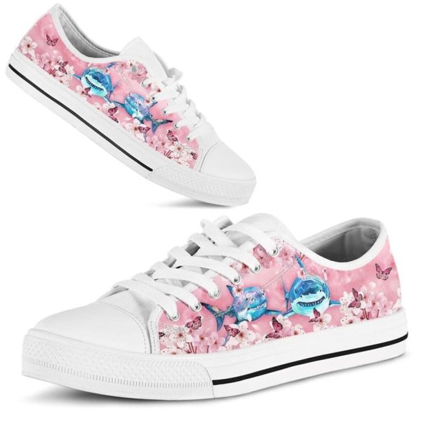 Shark Cherry Blossom Low Top Shoes – Low Top Shoes Mens, Women