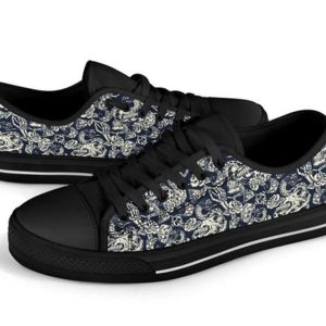 Skull Rose Snake Canvas Low Top Shoes Low Top Shoes Mens Women 3 ia1zgc.jpg