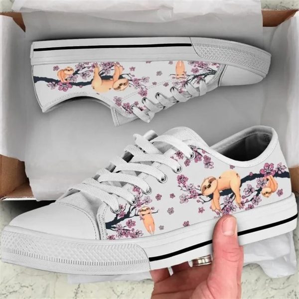 Sloth Cherry Blossom Low Top Shoes – Low Top Shoes Mens, Women