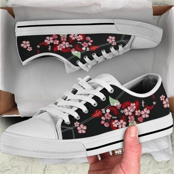 Snake Cherry Blossom Low Top Shoes – Low Top Shoes Mens, Women
