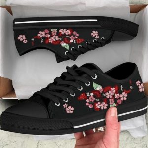 Snake Cherry Blossom Low Top Shoes Low Top Shoes Mens Women 2 bxkzhs.jpg