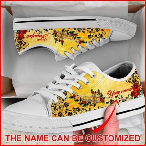 Trumpet Rose Vines Personalized Canvas Low Top Shoes Low Top Shoes Mens Women 2 rgzwye.jpg