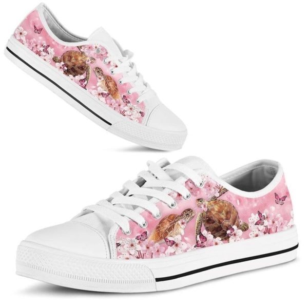 Turtle Cherry Blossom Low Top Shoes – Low Top Shoes Mens, Women