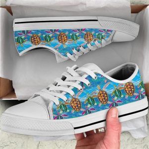Turtle Watercolor Low Top Shoes –…