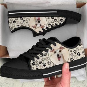 Whippet Dog Pattern Brown Canvas Low Top Shoes Low Top Shoes Mens Women 1 x9bcfu.jpg