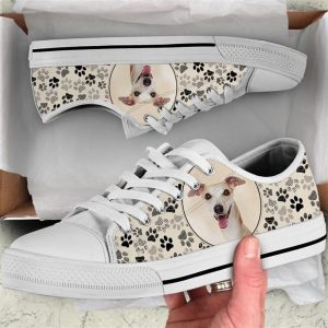 Whippet Dog Pattern Brown Canvas Low Top Shoes Low Top Shoes Mens Women 2 llbu9i.jpg