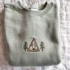 A-Frame Cabin Embroidered Sweatshirt 2D Crewneck Sweatshirt For Family