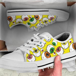 Abstract Eyes Pattern Low Top ShoesUnisex…