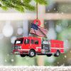 American Fire Truck Ornament Firefighter Christmas Ornament Gifts For Firefighters