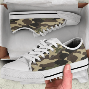 Army Green Camo Camouflage Low Top…