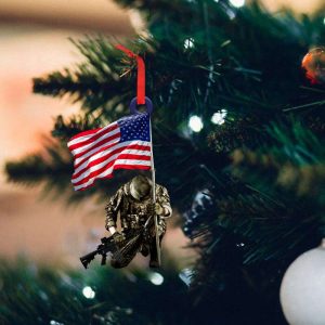 Army Holding American Flag Ornament Proud…