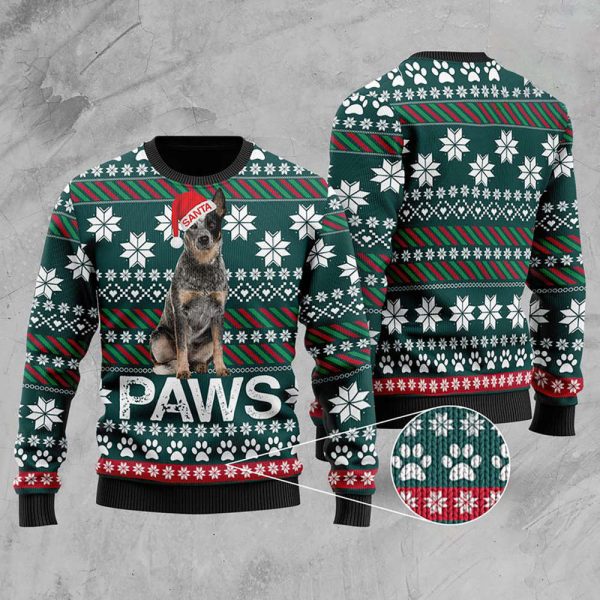 Australian Cattle Dog Santa Printed Christmas Ugly Sweater, Gift Christmas 2023