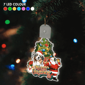 australian shepherd christmas ornament australian shepherd tree ornament dog lovers 2023.gif