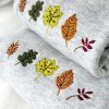 Autumn Leaves Embroidered Sweatshirt 2D Crewneck Sweatshirt Gift For Family