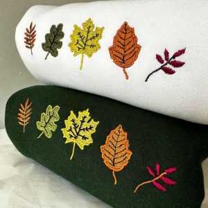 autumn leaves embroidered sweatshirt 2d crewneck sweatshirt gift for family sws3384 2.jpeg