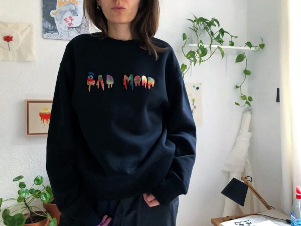 Bad mood Embroidered Sweatshirt 2D Crewneck Sweatshirt For Men And Women