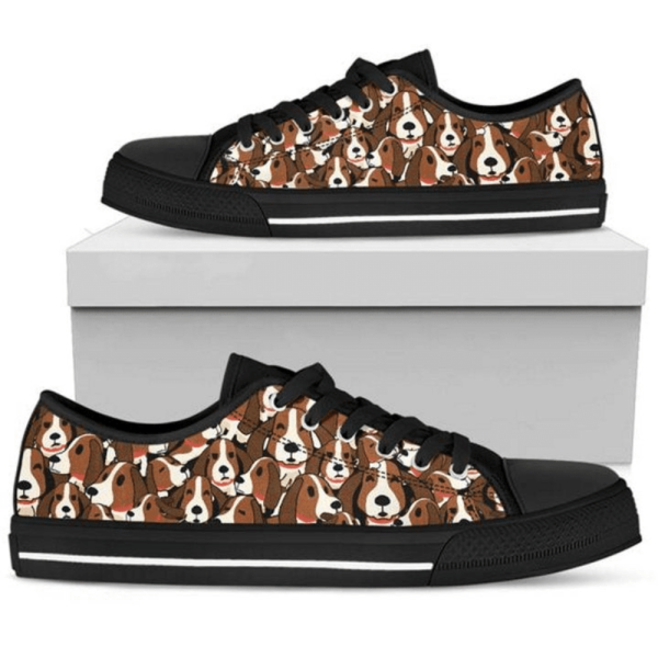 Basset Hound Low Top Shoes  PN205130Sb – Comfortable & Trendy Footwear