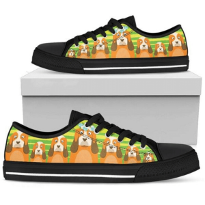 Basset Hound Low Top Shoes Sneaker…