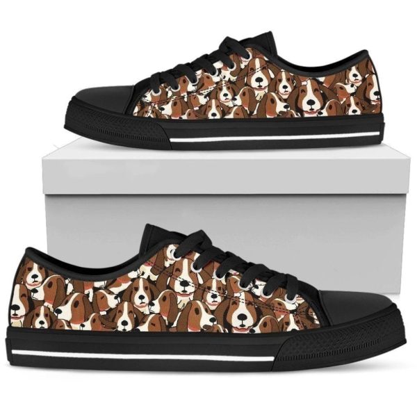 Basset Hound Women’s Sneakers Low Top Shoes Dog Lover NH09
