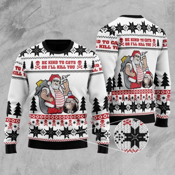 Be Kind To Cats Ugly Christmas Sweater, Gift For Christmas 2023