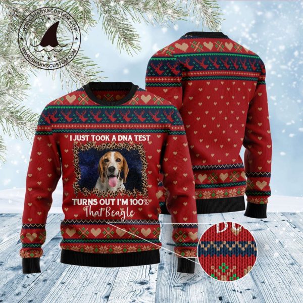 D1011 Beagle DNA Ugly Christmas Sweater – Noel Malalan Signature