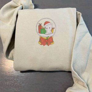 Bear Christmas Embroidery Sweatshirt, Christmas Embroidery…
