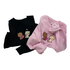 bear couple valentines embroidered sweatshirt 2d crewneck sweatshirt for men and womensws3712.jpeg