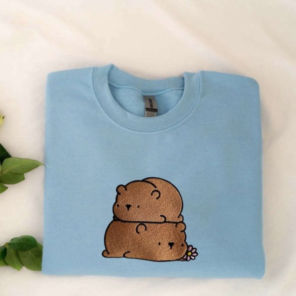 Bear Embroidered Sweatshirt 2D Crewneck Sweatshirt For Men And Women