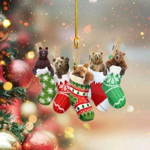 Bears In Sock Christmas Ornament Animal…