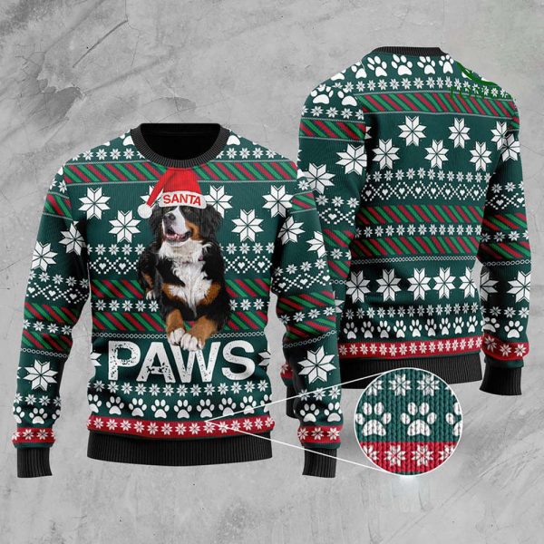 Bernese Mountain Dog Santa Printed Christmas Ugly Sweater, Gift Christmas 2023