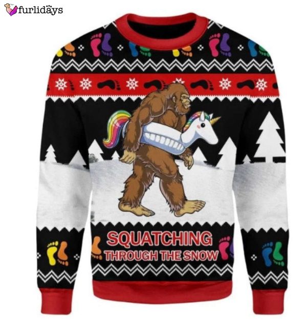 BigFoot Ugly Christmas Sweater, Xmas Sweater, Sasquatch Sweater, Funny Sasquatch Sweater, Christmas Gift Sweatshirt, Gift Man/Women/Kid