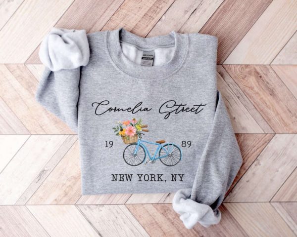 Bike Floral Embroidered Sweatshirt 2D Crewneck Sweatshirt For Men And Women