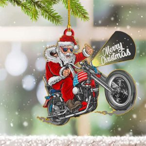 Biker Santa Ornament Funny Christmas Tree…