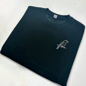 Bird Embroidered Sweatshirt 2D Crewneck Sweatshirt…