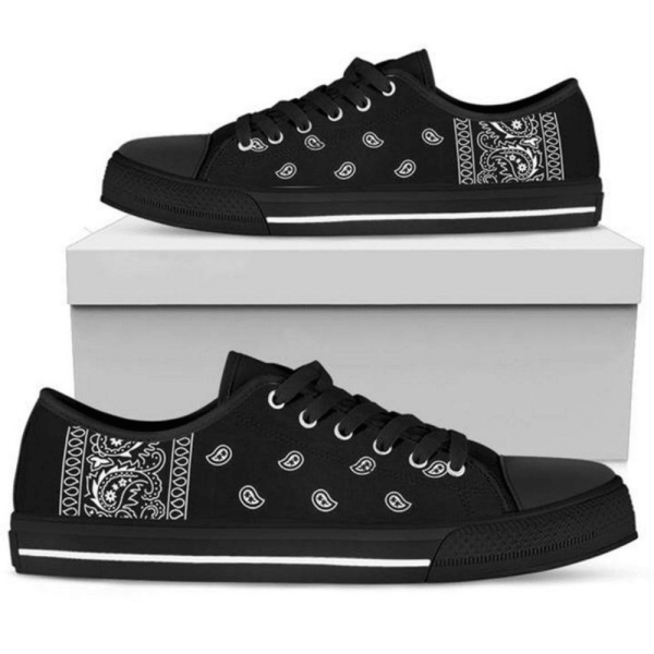 Black Bandana Low Top Shoes PN205196Sb – Comfortable & Trendy Footwear
