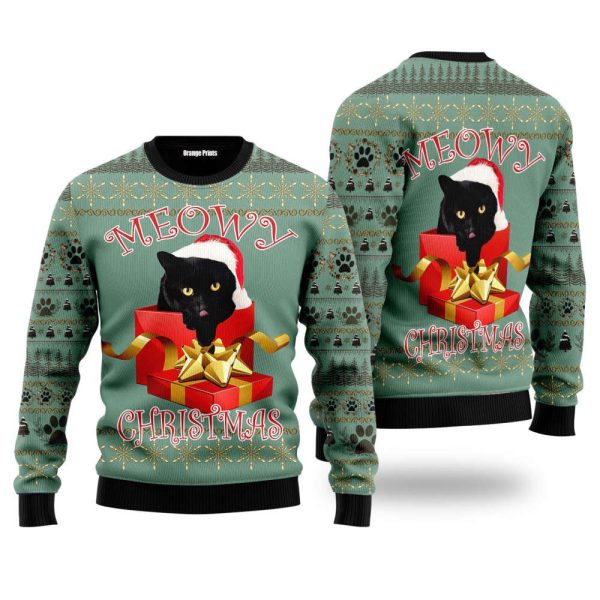 Black Cat Gift Ugly Christmas Sweater For Men And Women, Gift For Christmas 2023