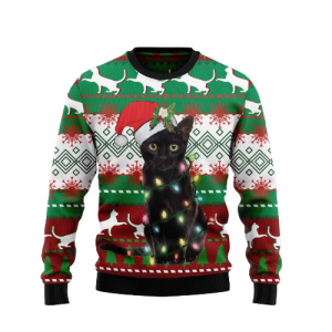 black cat light christmas ugly christmas sweater for men and women 1.png