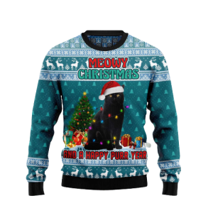 black cat meomy christmas and a happy purr year ugly christmas sweater 1.png