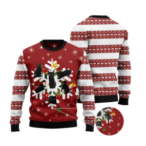 black cat snowflake ugly christmas sweater christmas gift for cat lover.png