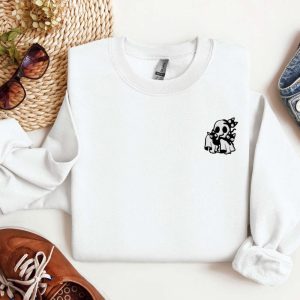 Black Cats Embroidered Sweatshirt 2D Crewneck…