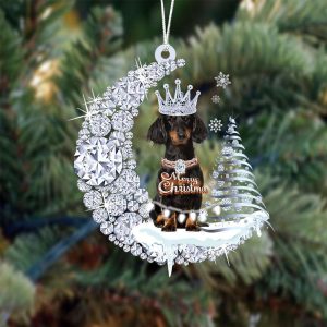 black dachshund diamond moon merry christmas ornament dog acrylic ornament 1.jpeg