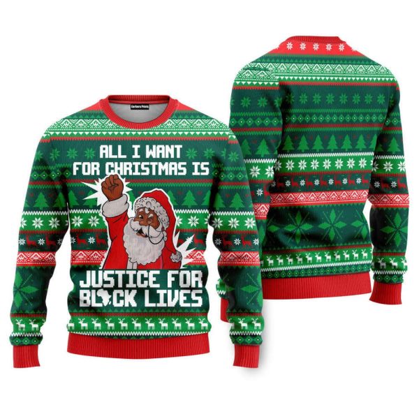 Black Santa Ugly Christmas Sweater, Best Gift For Christmas 2023