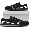 Black White Cats Laces Fashion Womens Canvas Low Top Shoes  PN205219Sb